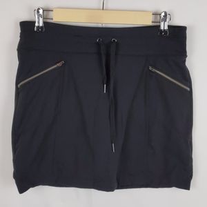 Athleta Zipper Front Tie Waist Skort Black